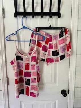 kate spade Pink Multi Satin Cami & Shorts Sleep Set